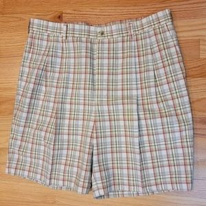 Men's Vintage Roundtree & Yorke Plaid Shorts Gold‎ Label 36